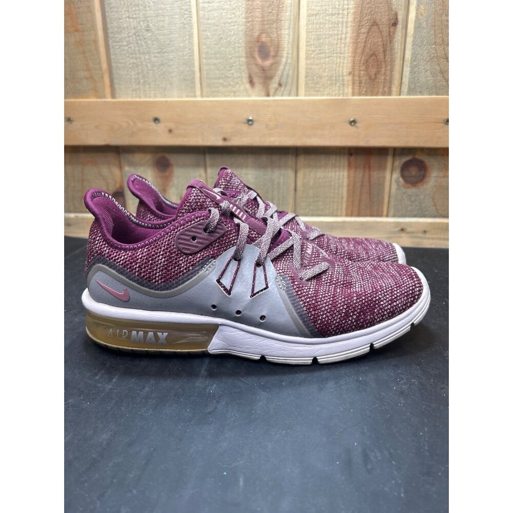 Nike Air Max Sequent 3 Womens Running Shoes Size 7.5 Purple Knit
